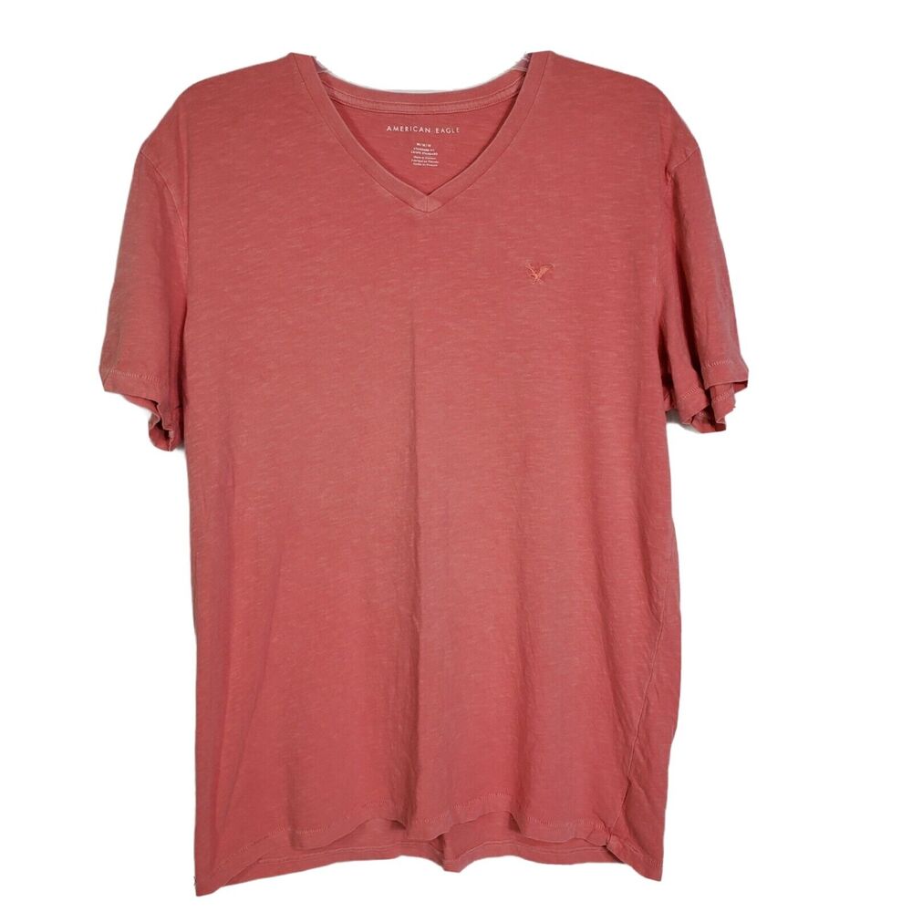 American Eagle Outfitters Men's T Shirt Medium Standard Fit Short Sleeve Pink